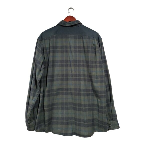 Eddie Bauer Shirt Mens Long Sleeve Heavy Button Front Green Plaid Flannel Sz L - Picture 2 of 11